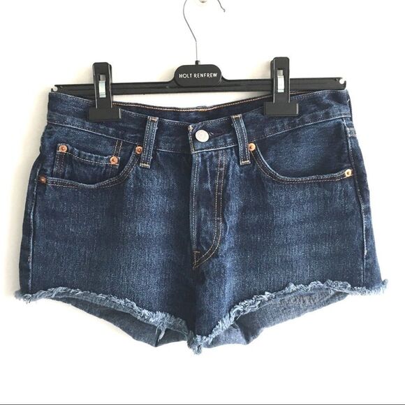 LEVI’S 501 High Waisted Shorts
Button Fly Blue 26 - Picture 1 of 3